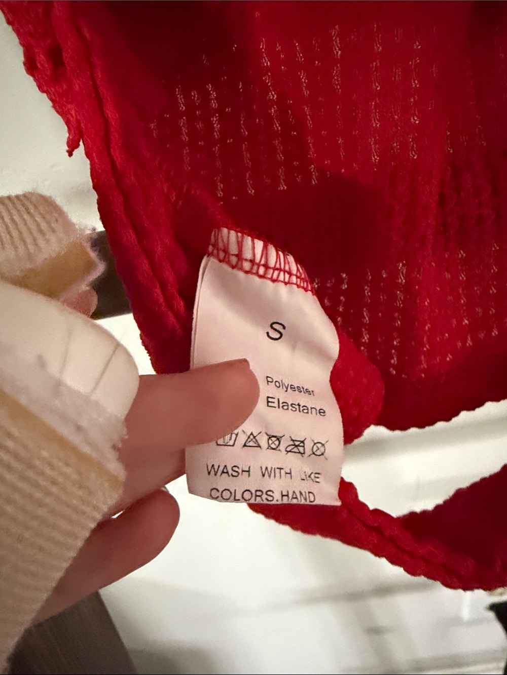 SHEIN Bright Red Cropped Knit Tank with Lace Detail - Picture 4 of 4